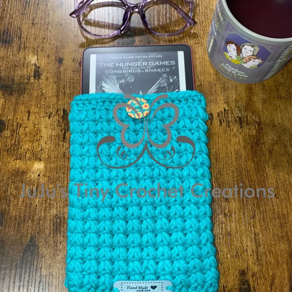 Handmade Crocheted Cover for Kindle Paperwhite E-Reader - Gift for Book Lovers